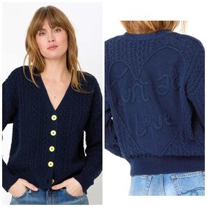 RARE!! Kerri Rosenthal Suzanne "Just Add Love" cardigan NWOT SzL